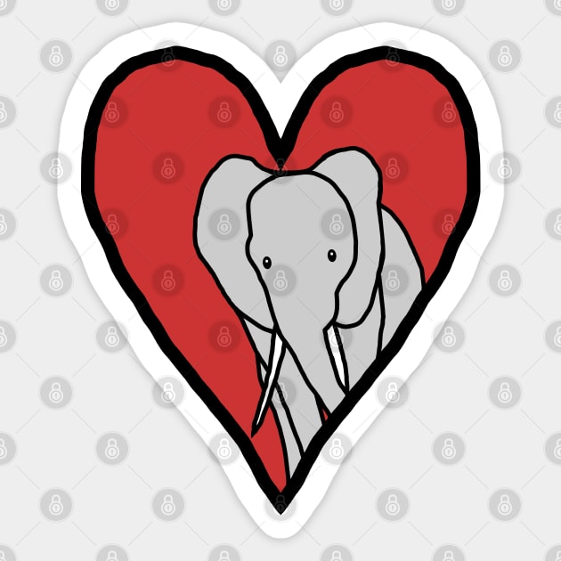 My Valentines Elephant Sticker by ellenhenryart